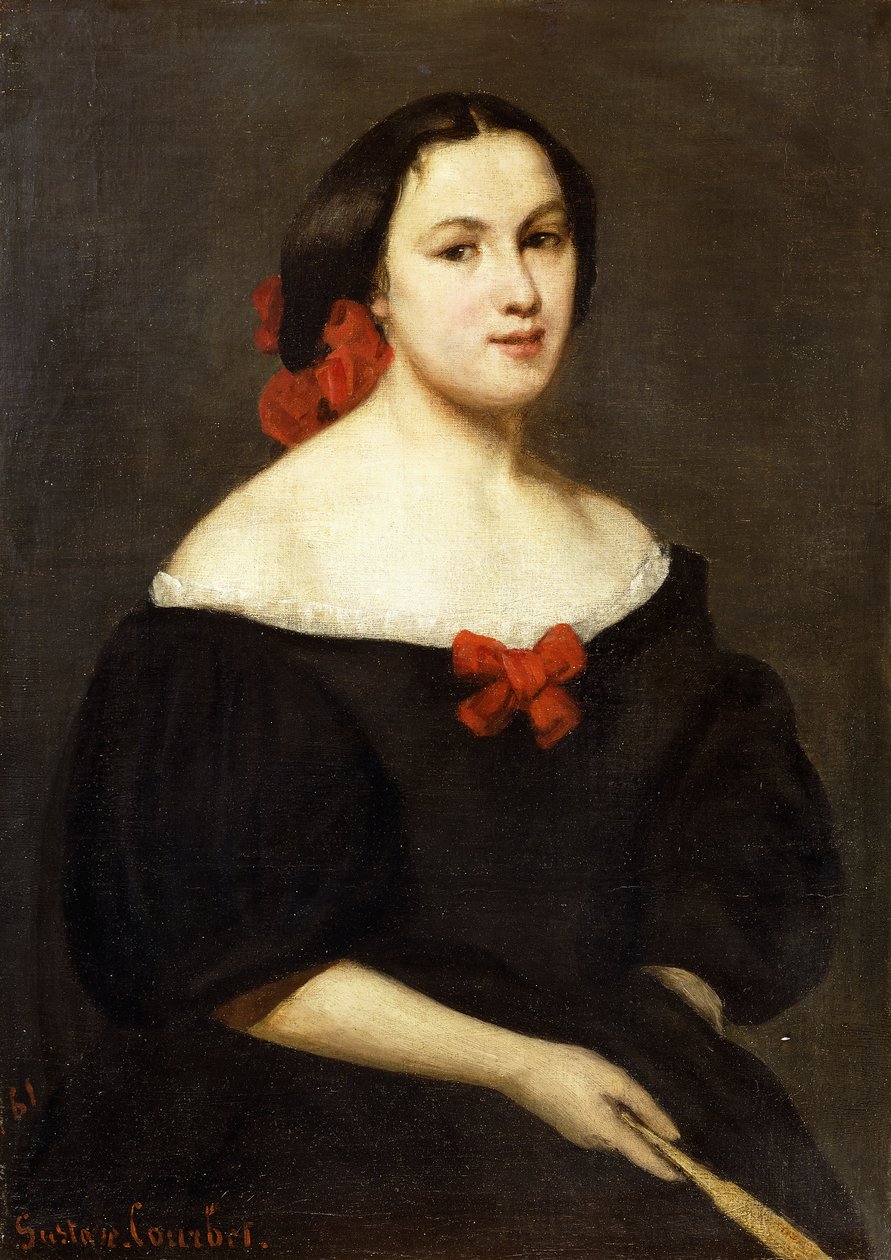 Mujer con Abanico, 1861 de Gustave Courbet