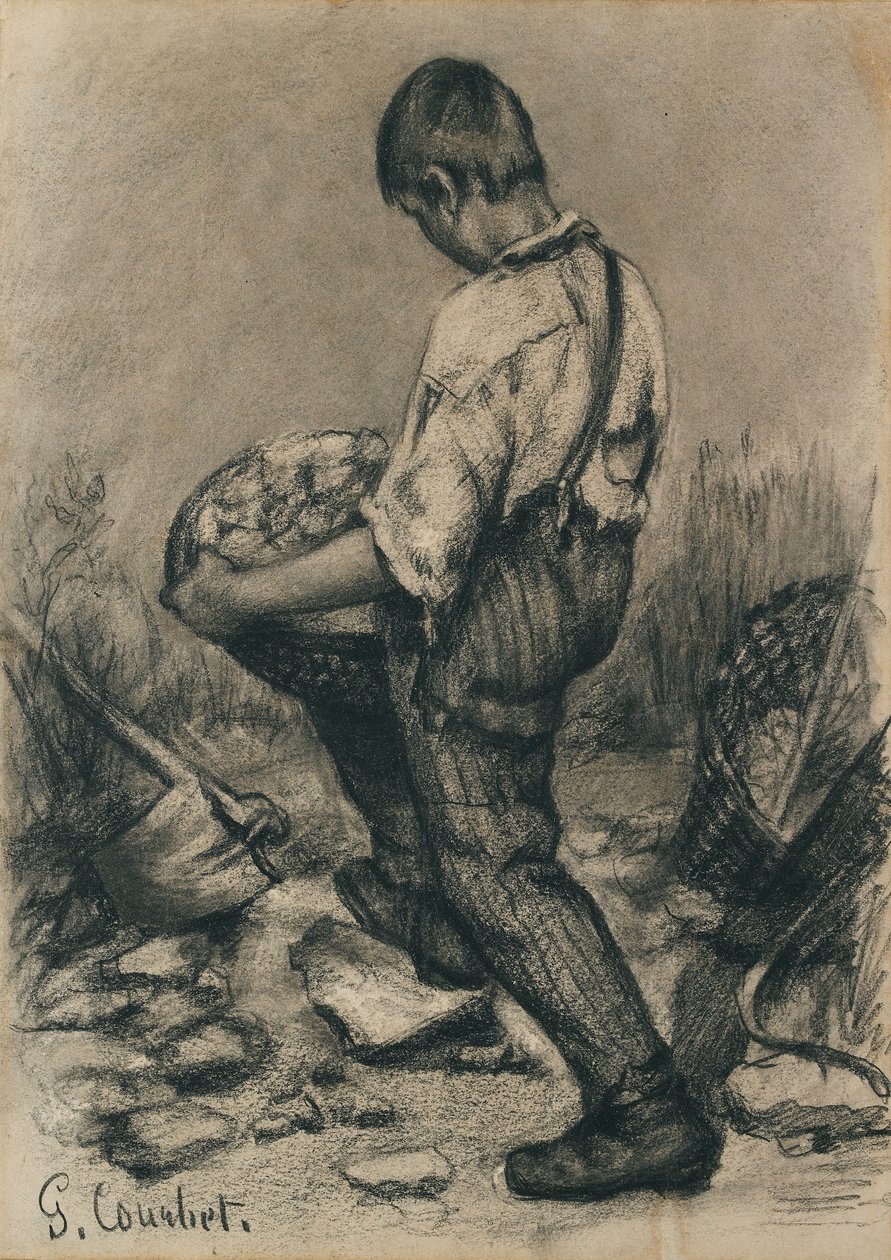 Joven rompedor de piedras, c. 1864-1865 de Gustave Courbet