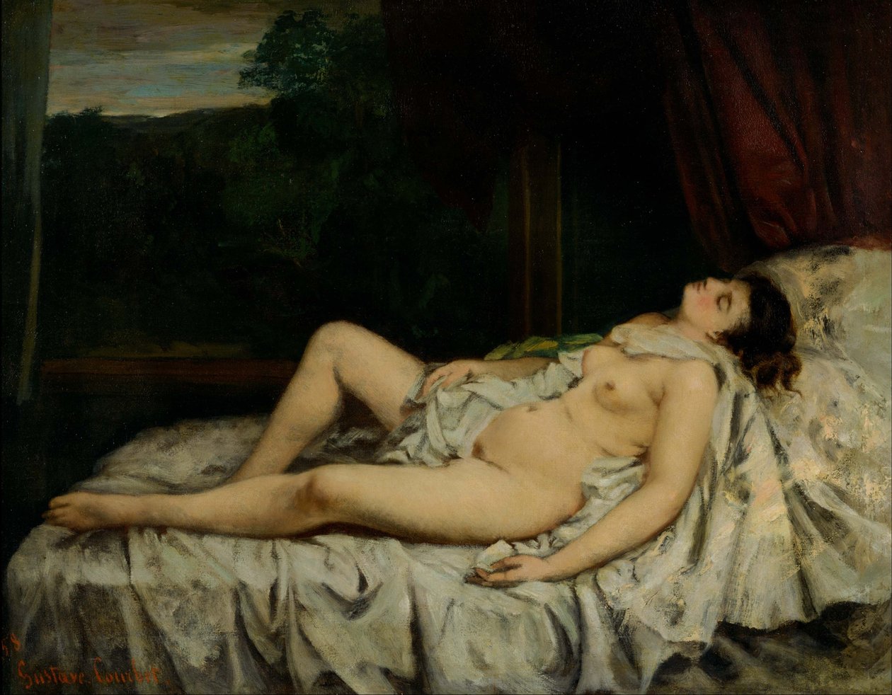 Dormir desnudo de Gustave Courbet