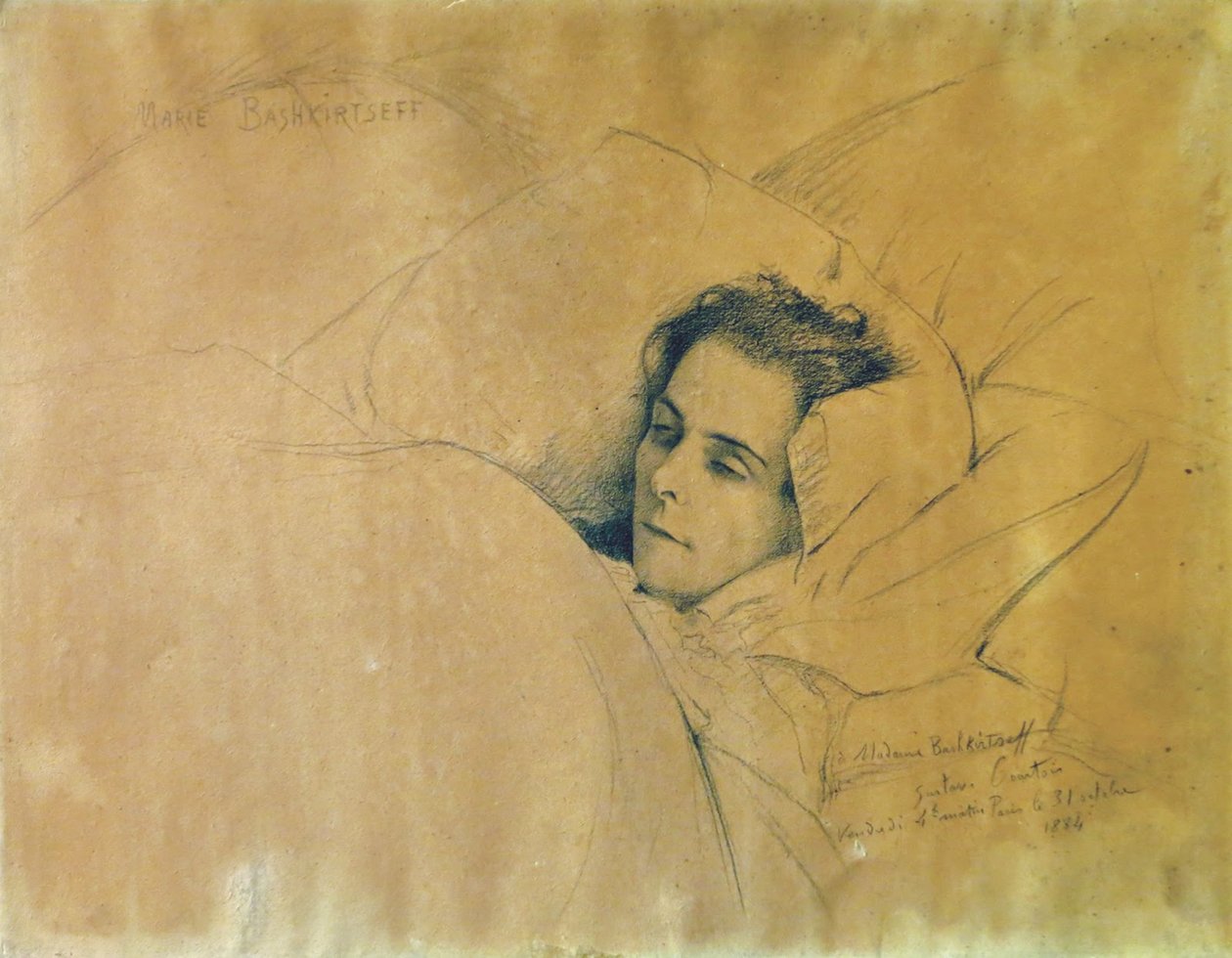 La muerte de Maria Konstantinovna Bashkirtseva de Gustave Courtois
