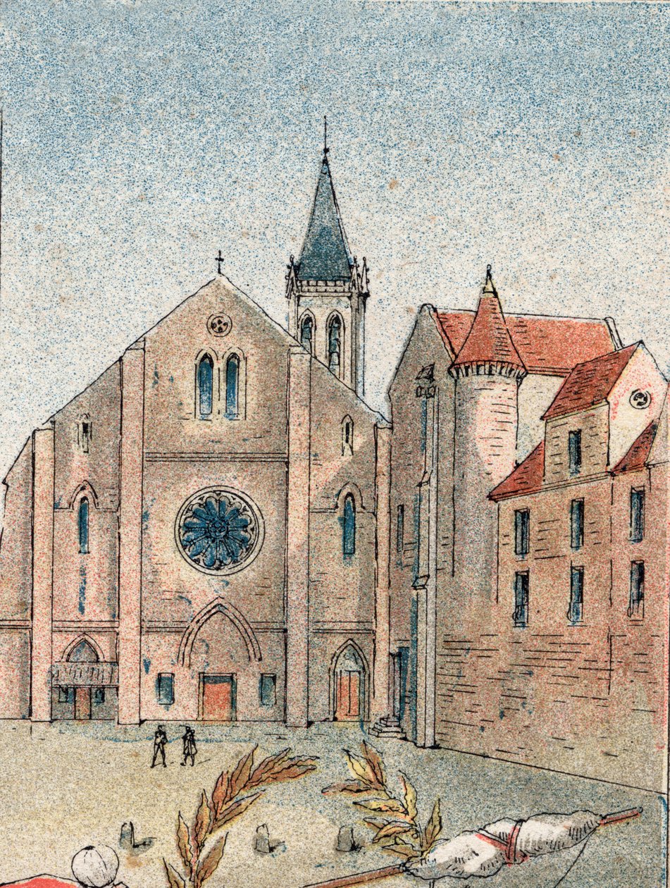 Vista de la Abadía de Santa Genoveva en París de Gustave Demoulin