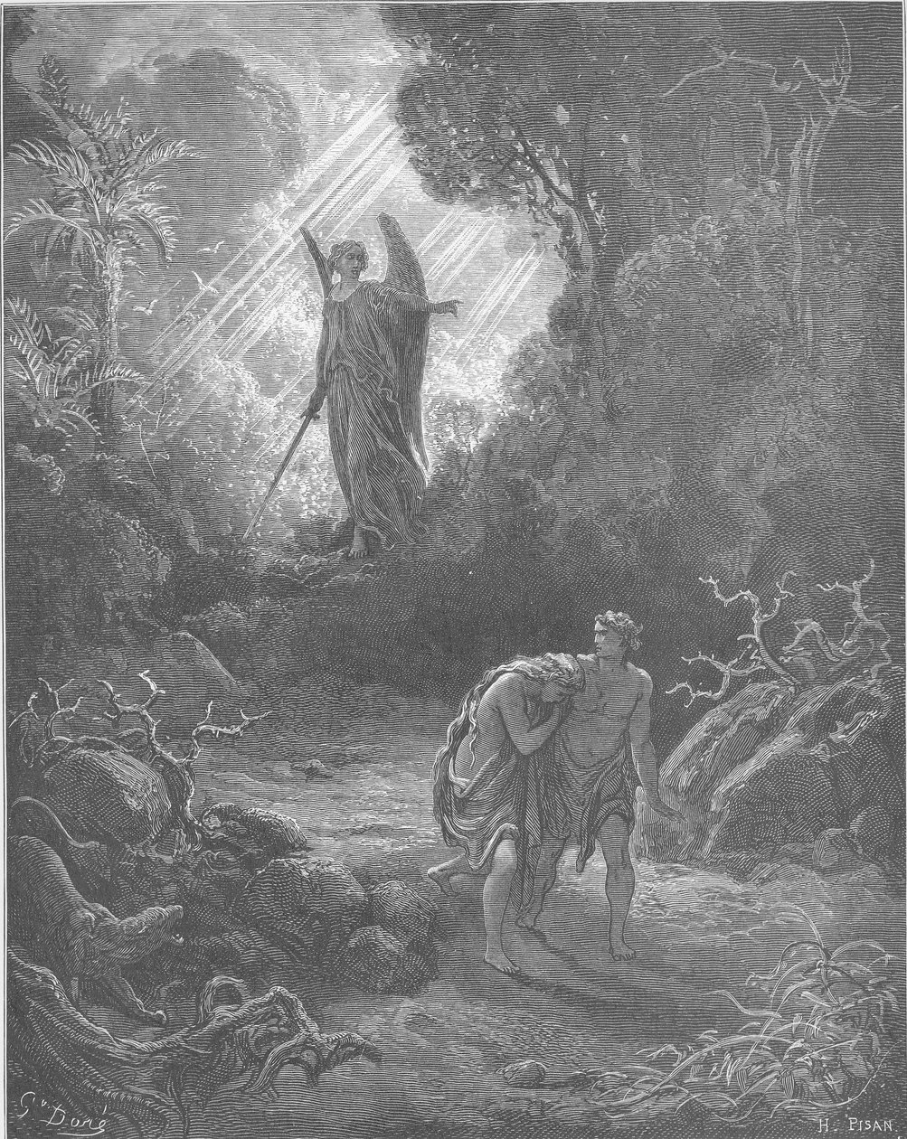 Adán y Eva son expulsados del Edén (Gn. 3:1-6,13-24) de Gustave Dore