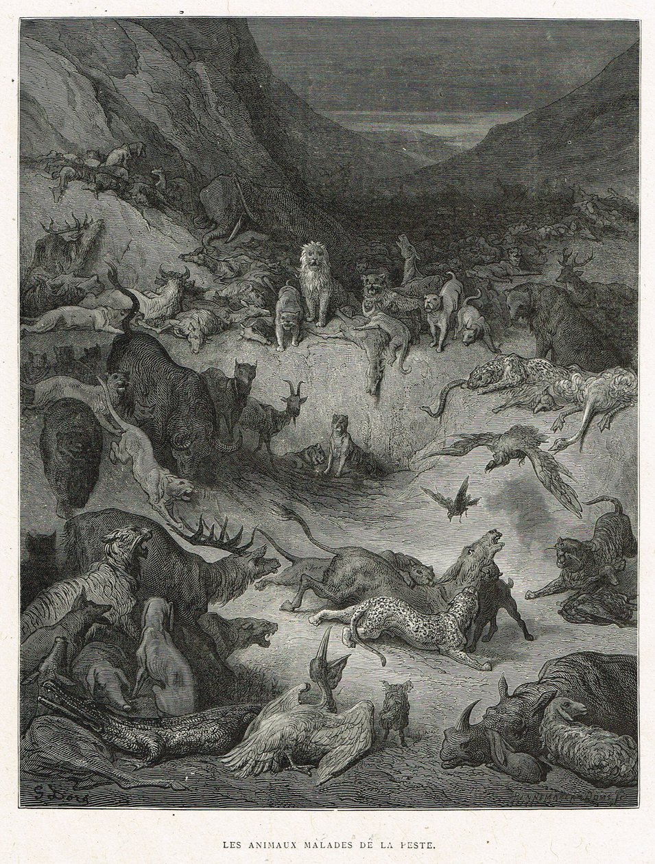 Animales enfermos de peste de Gustave Dore