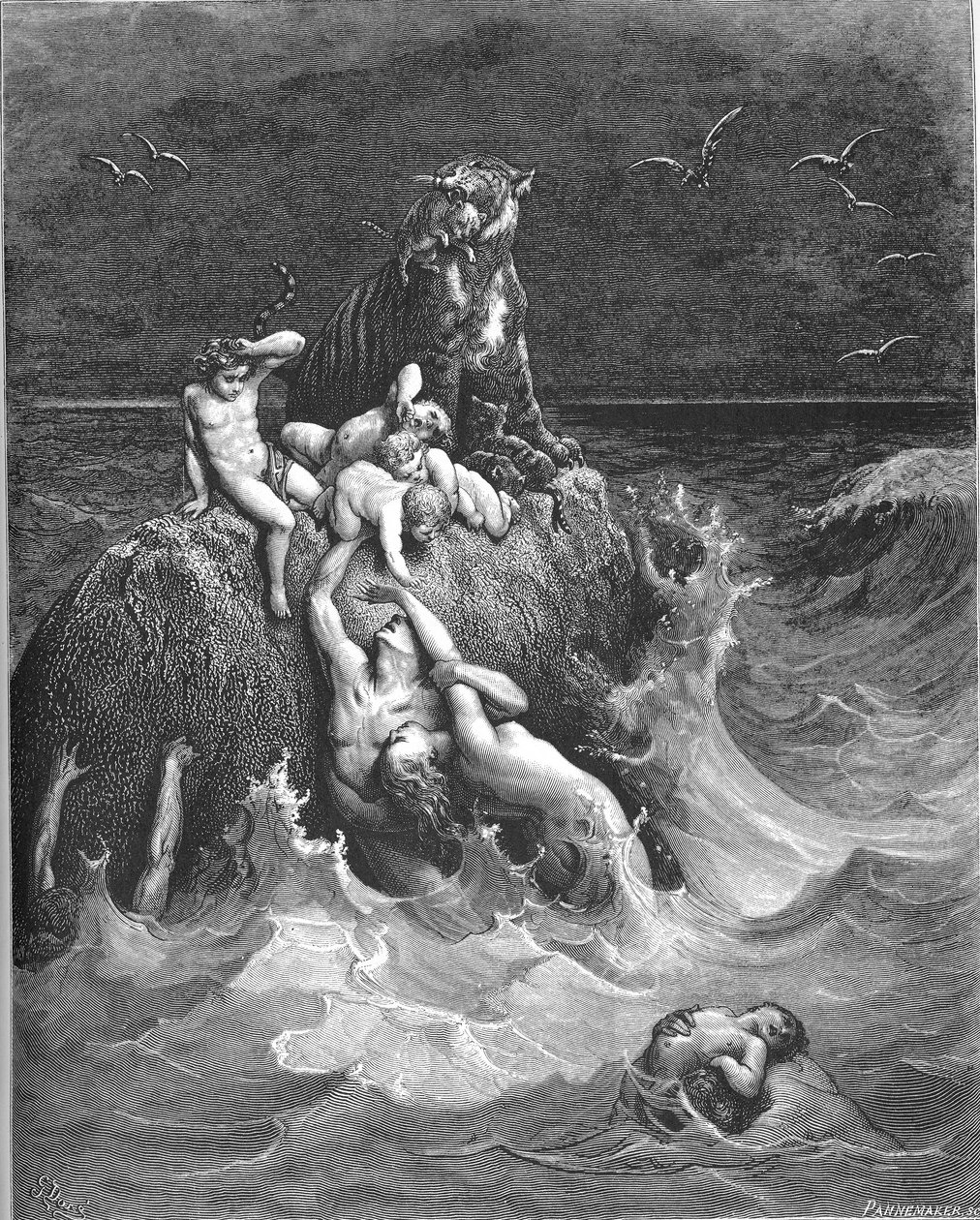 El diluvio universal (Gn. 7:11-24) de Gustave Dore