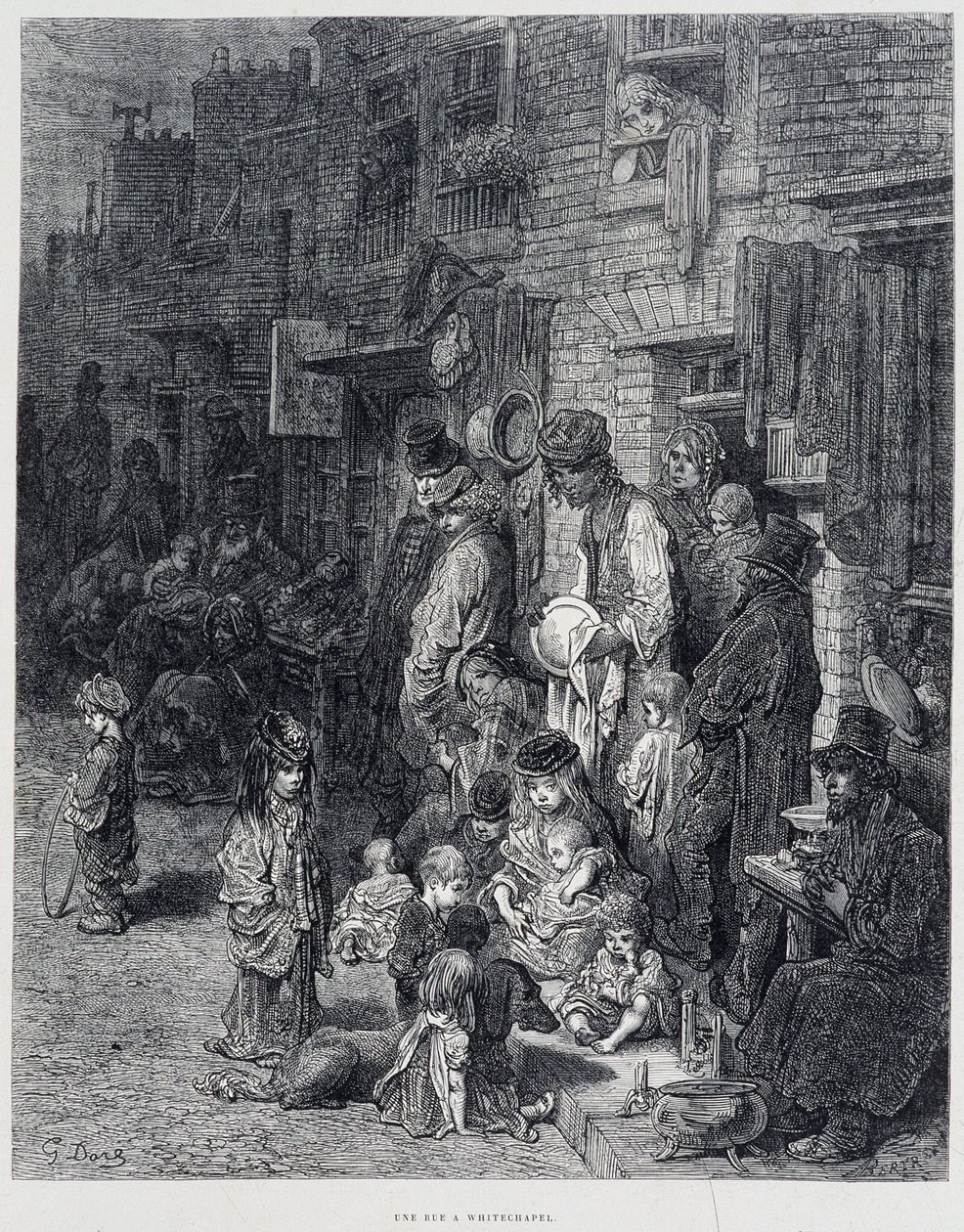 Una calle en Whitechapel - en “Londres” por Gustave Doré de Gustave Dore