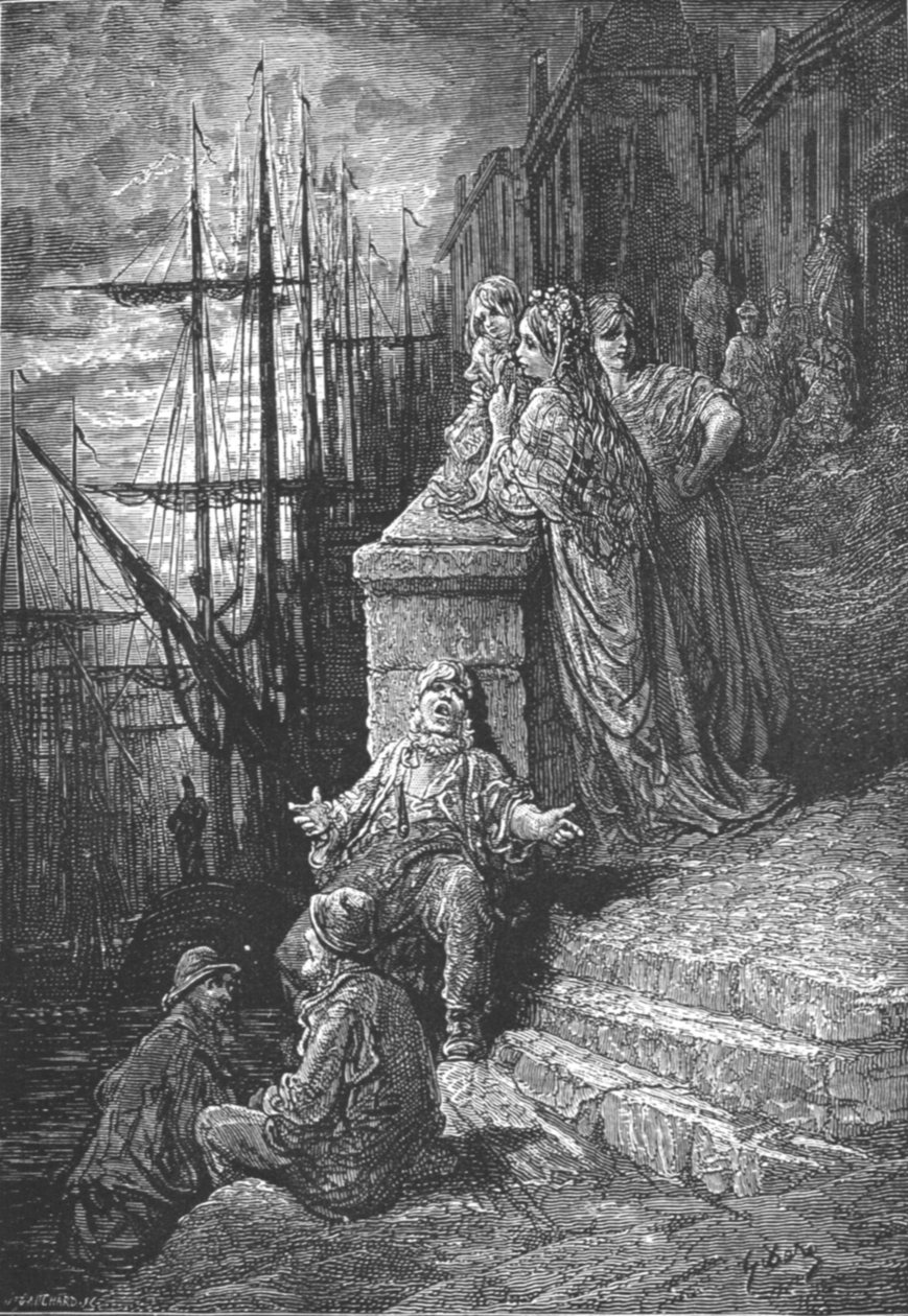 Una familia de barqueros, 1872 de Gustave Dore