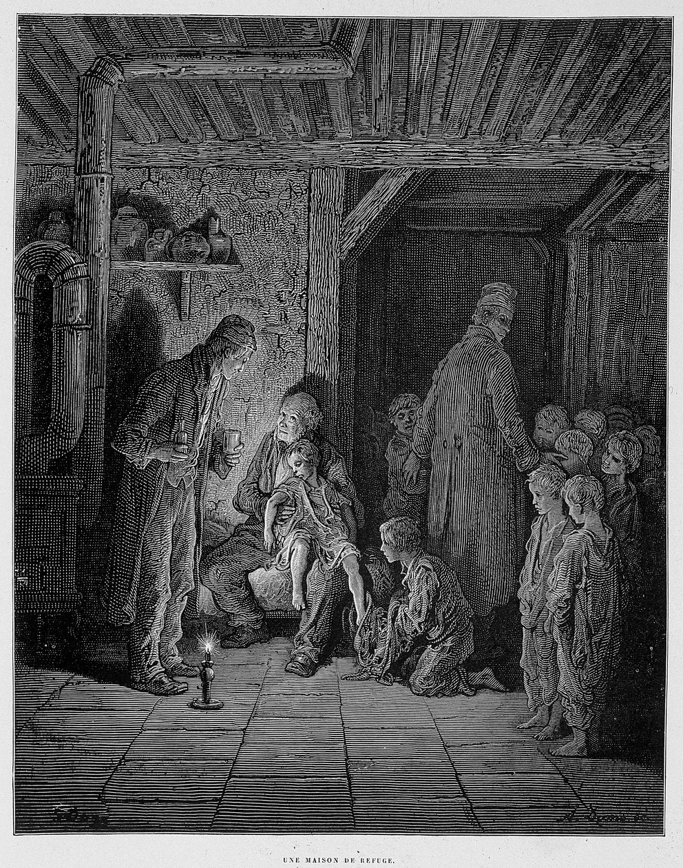 Una casa de refugio - en “Londres” por Gustave Doré de Gustave Dore