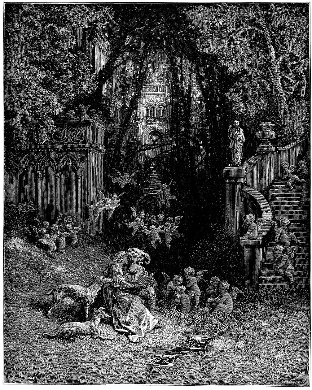 Alcina y Ruggiero como amantes felices de Gustave Dore