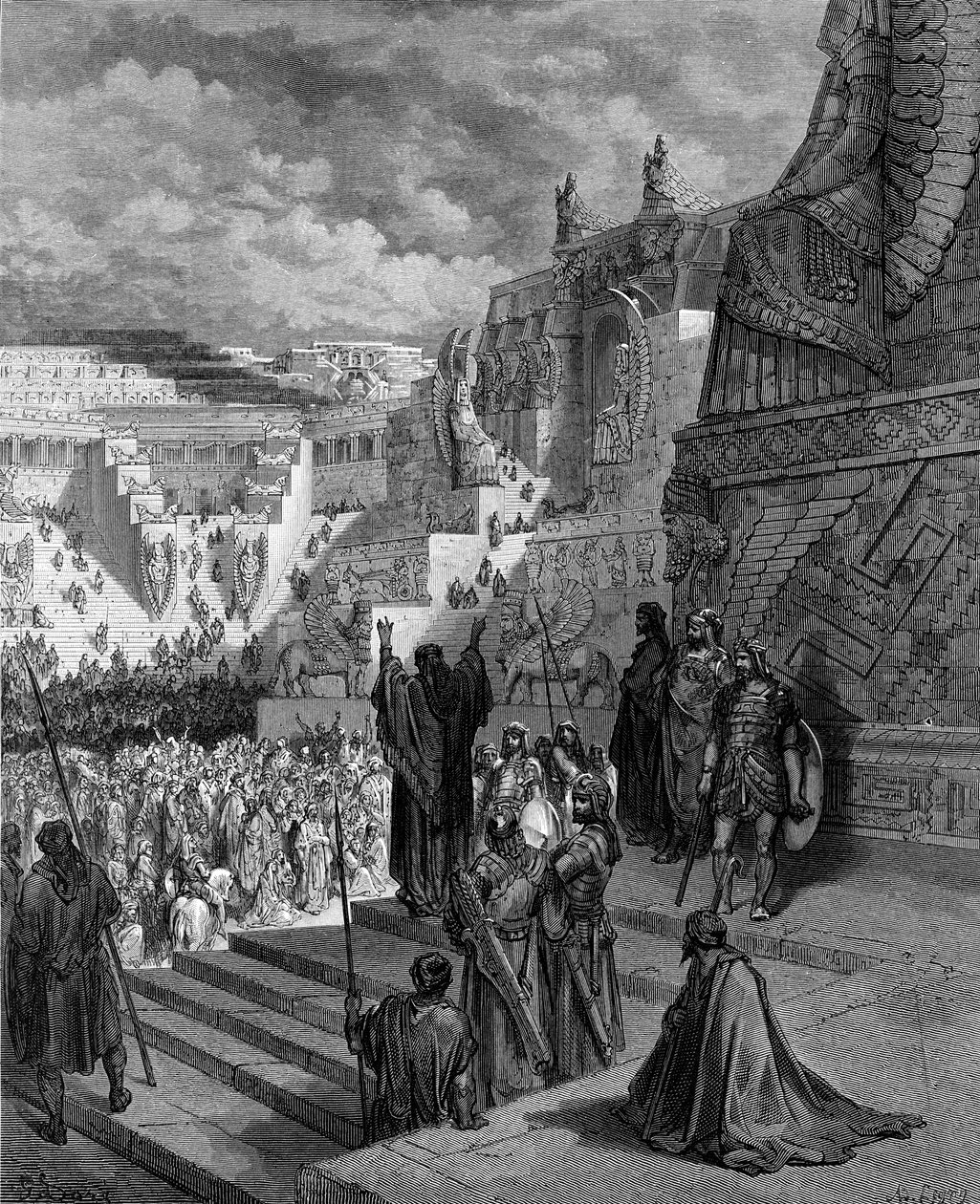 Artajerjes otorgando libertad a los judíos - Biblia de Gustave Dore
