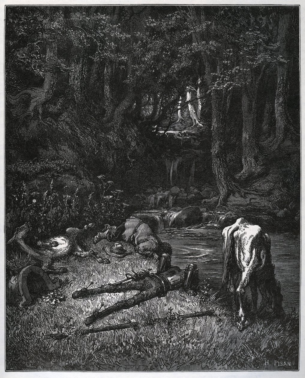 Bivouac en el bosque - Convencidos por la belleza del lugar, resolvieron pasar allí las horas de la siesta - de 