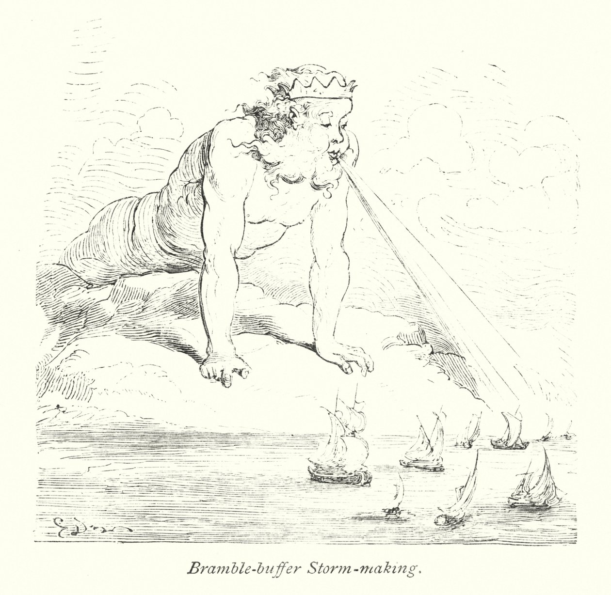 Bramble Buffer Storm Making (grabado) de Gustave Dore
