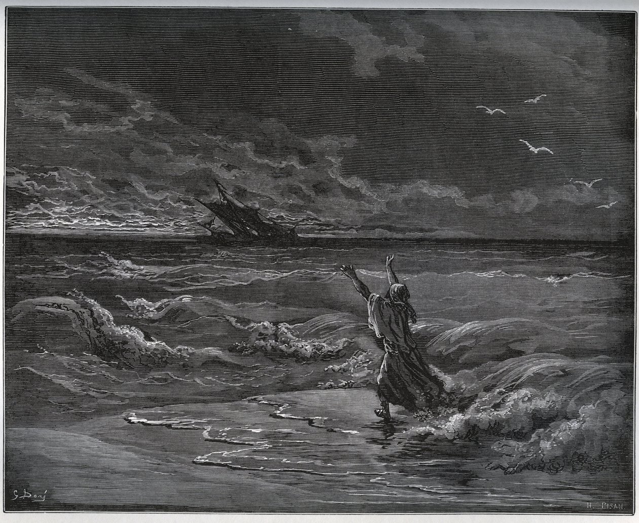 Historia del cautivo. Aagi-Morato, el padre de Zoraide, está en la barca en la orilla de 