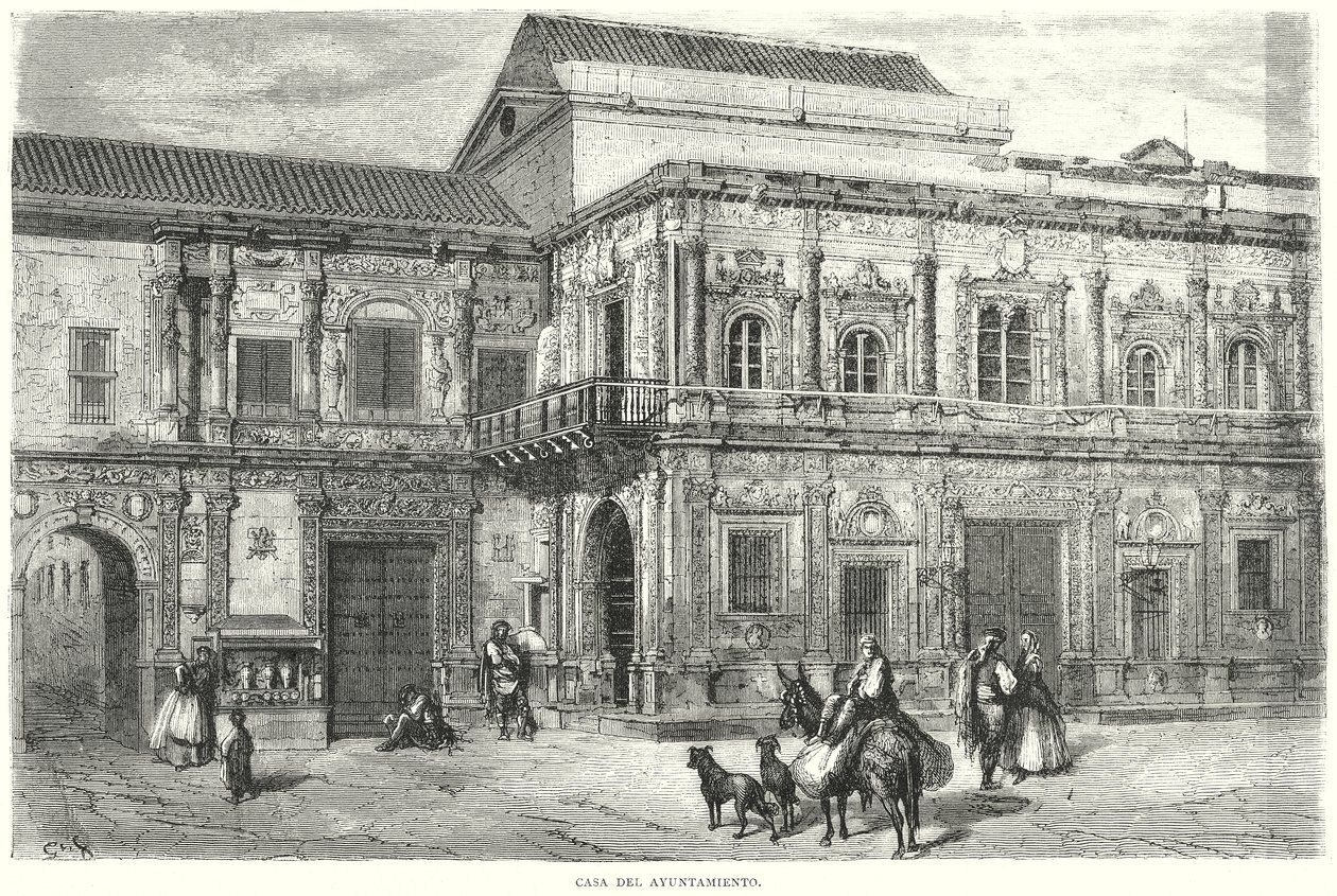 Casa del Ayuntamiento (engraving) de Gustave Dore