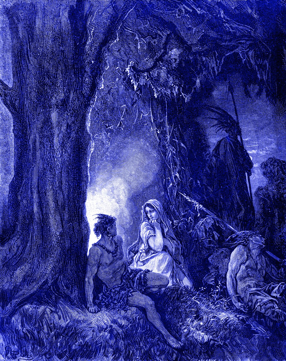 Chactas y Atala, grabado por Doré de Gustave Dore