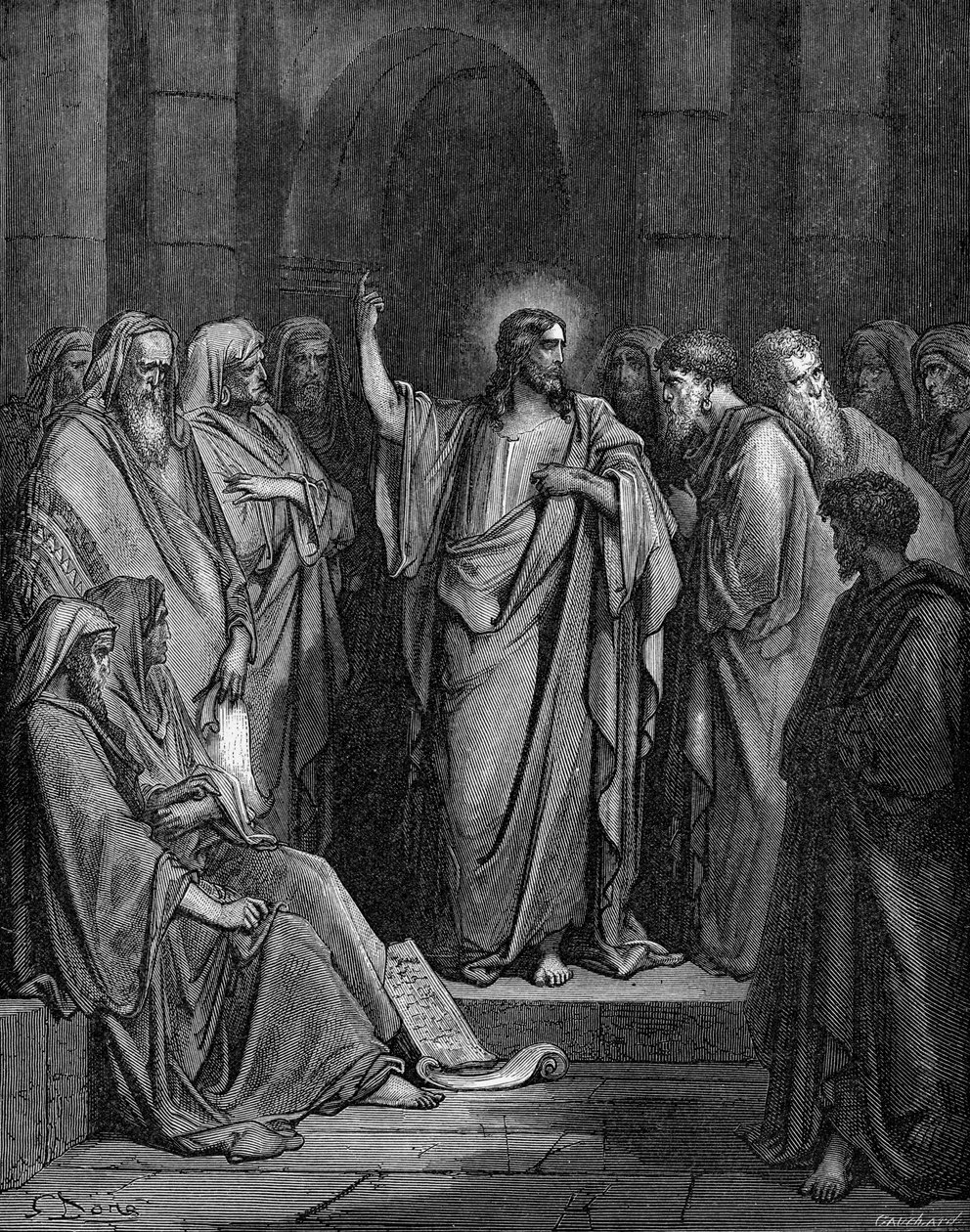 Cristo en la sinagoga de Gustave Dore