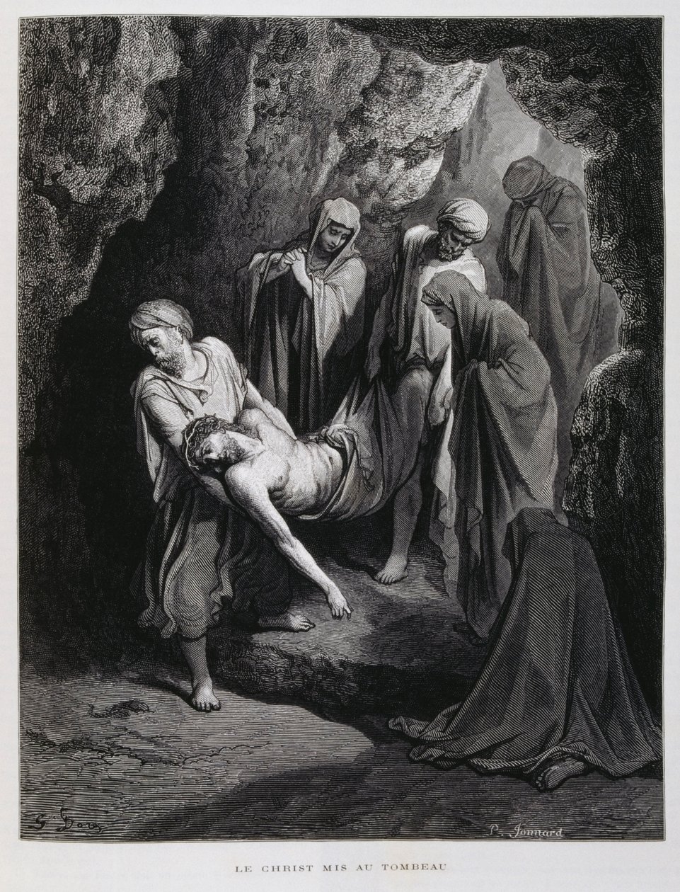 Cristo llevado al sepulcro, Ilustración de la Biblia de Dore de Gustave Dore