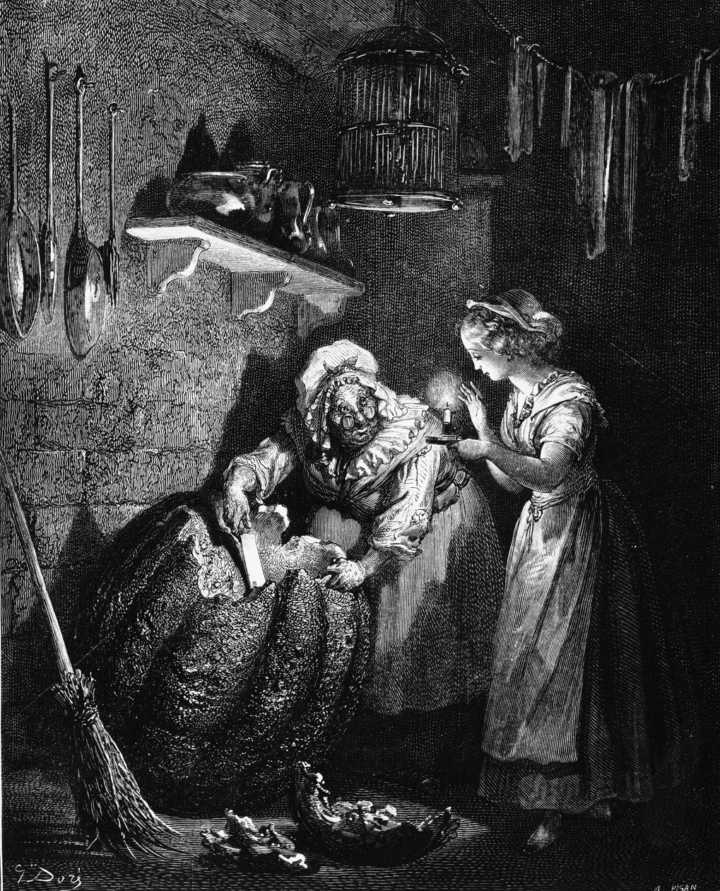 Cenicienta: ilustración de Gustave Doré - en “Los Cuentos” de Charles Perrault. de Gustave Dore