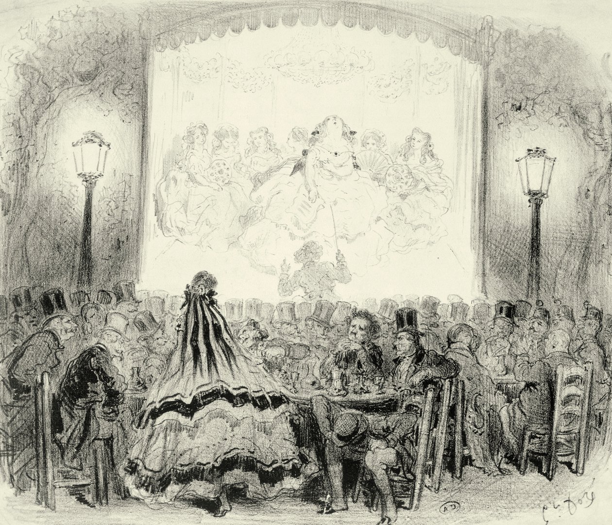 Sala de conciertos de café en Francia de Gustave Dore