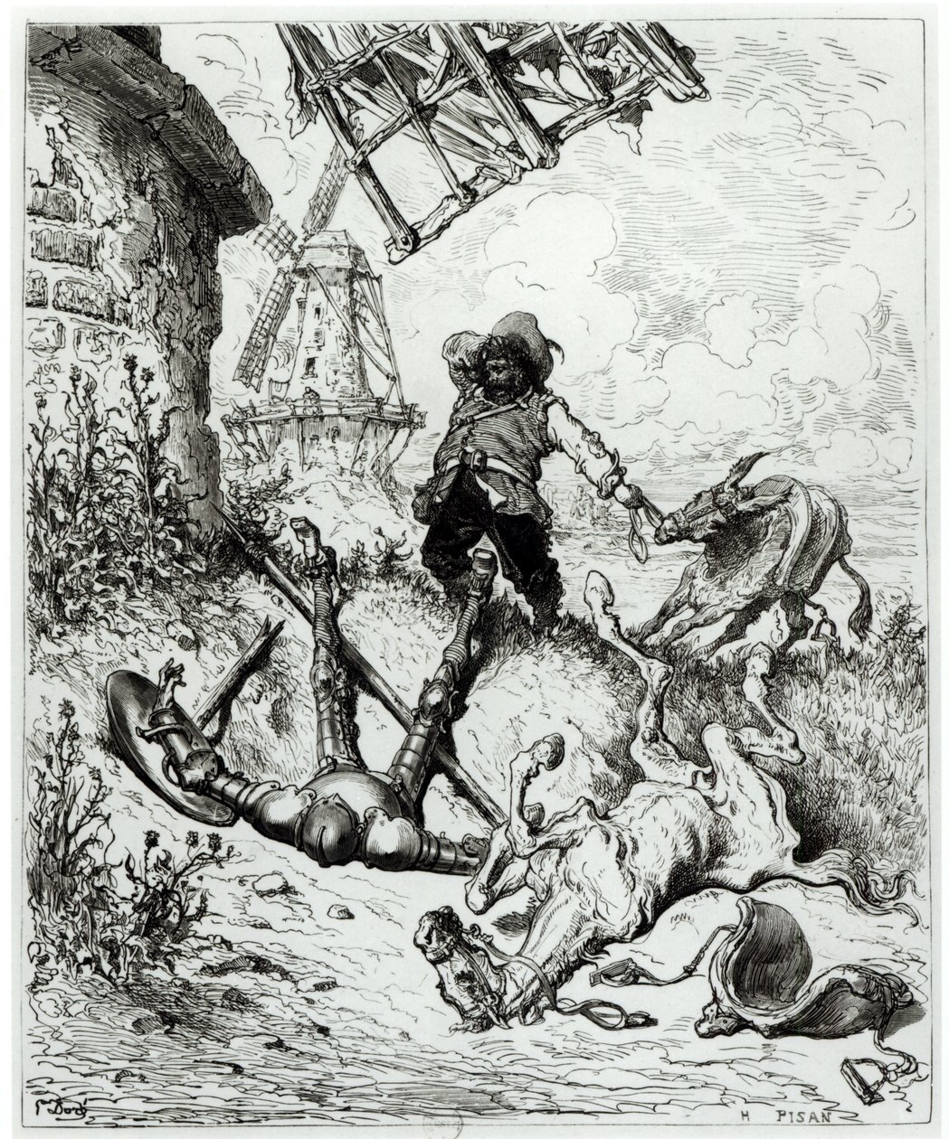 Don Quijote y los molinos de viento, de 