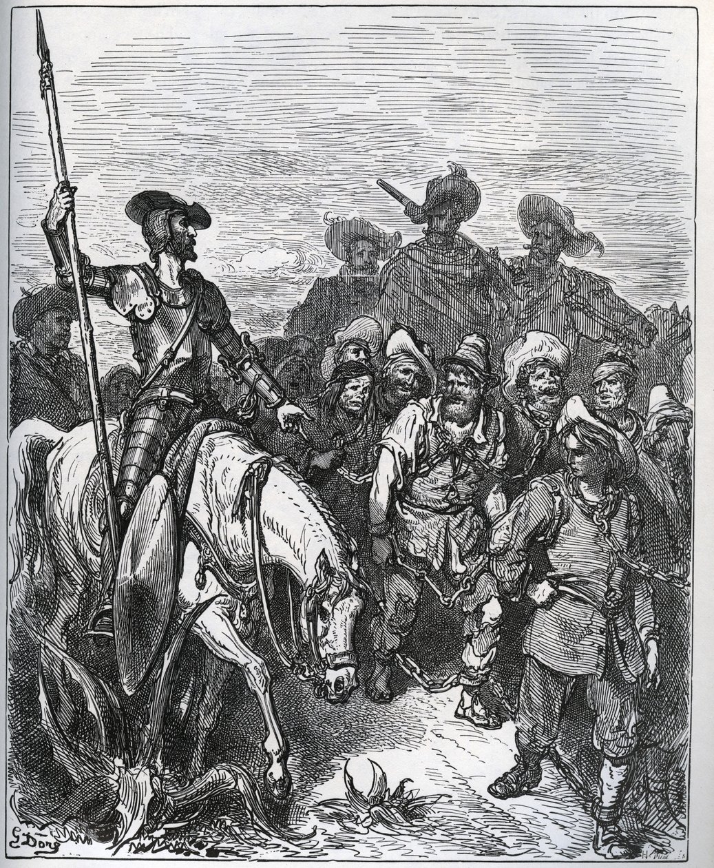 Don Quijote cuestiona a las fuerzas sobre las razones de sus convicciones - de 