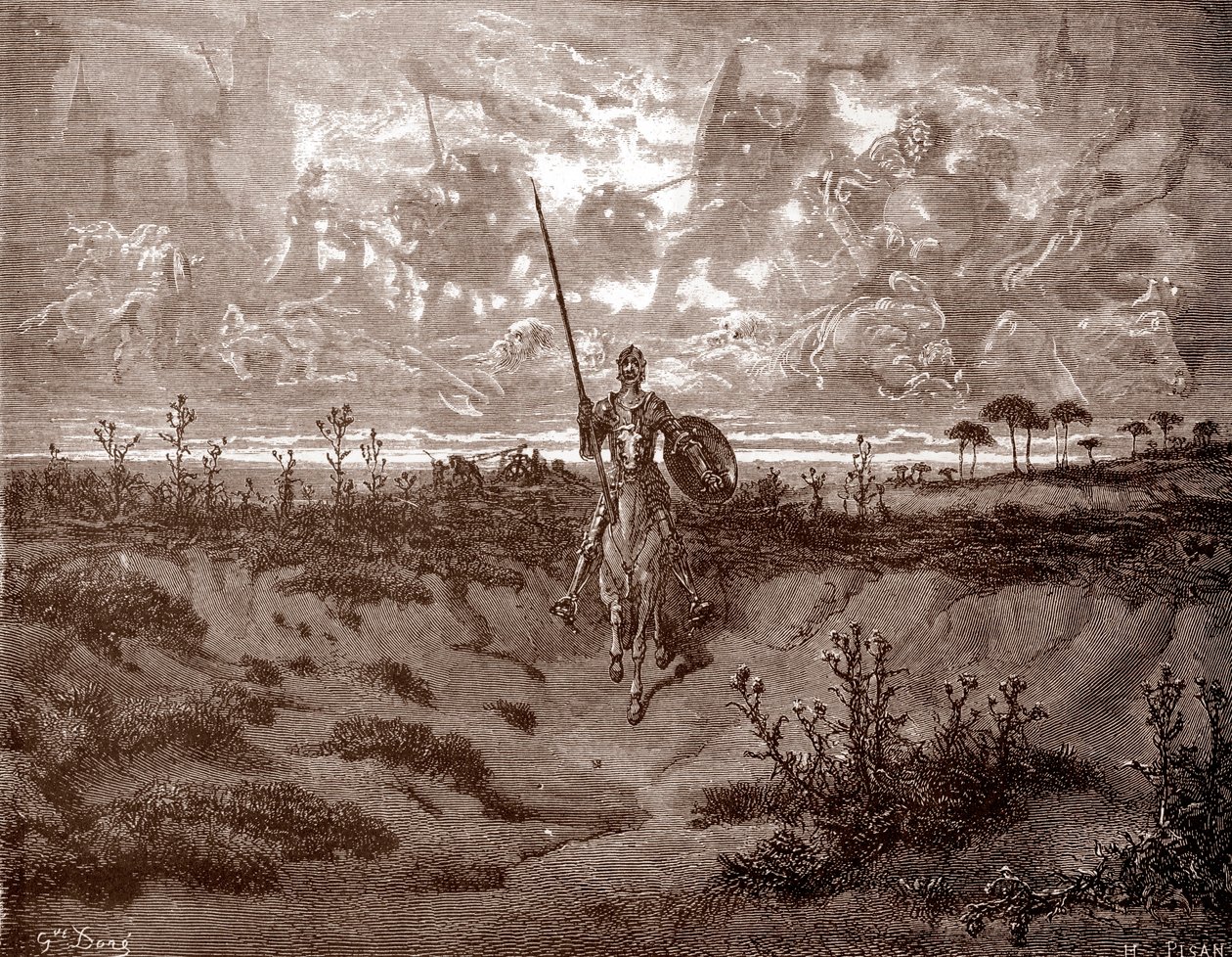 Don Quijote partiendo en sus aventuras Grabado de Gustave Dore (1832-1883) para "L