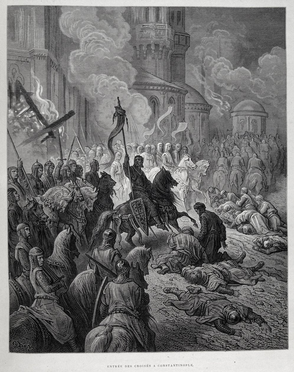 Entrada de los Cruzados a Constantinopla durante la Cuarta Cruzada por Gustave Doré de Gustave Dore