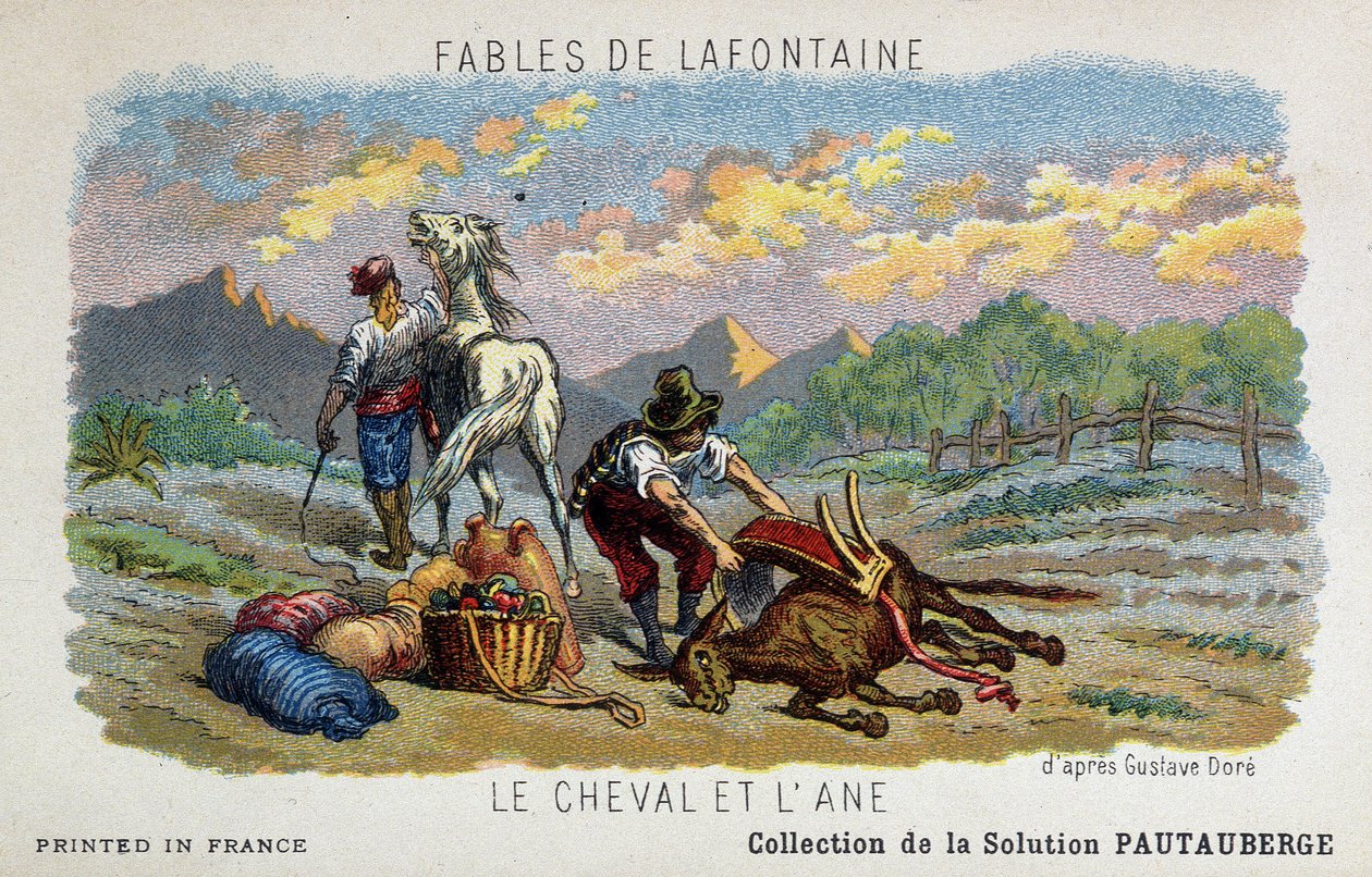 Fábula de Lafontaine: el caballo y el burro según Gustave Doré de Gustave Dore