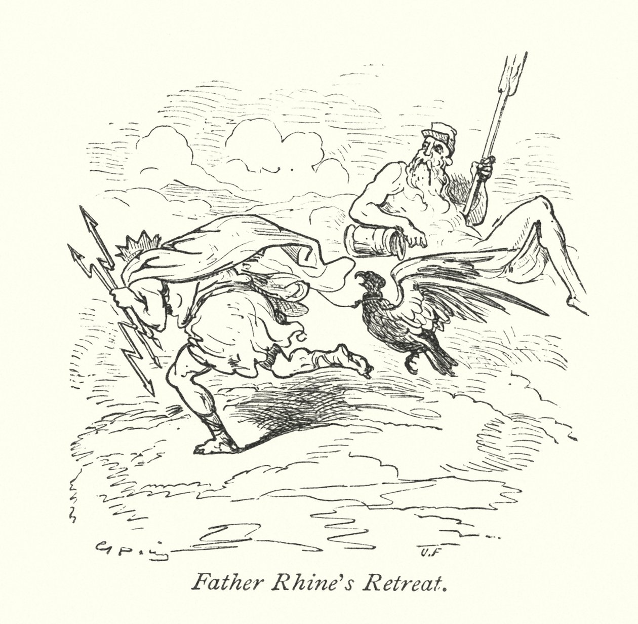 Retiro del Padre Rhin (grabado) de Gustave Dore