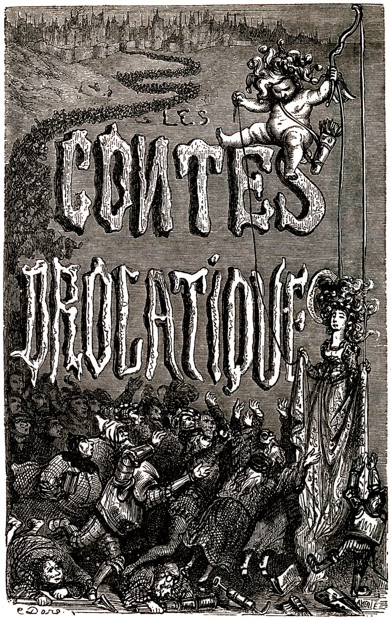 Frontispicio de los Cuentos Droláticos de Honoré de Balzac de Gustave Dore