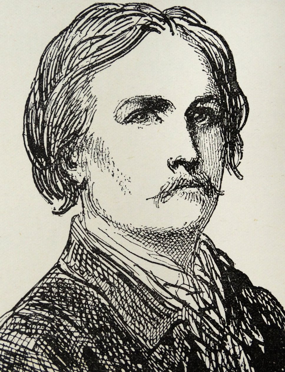 Gustave Dore - 1832-73 Artista e ilustrador francés grabado a partir de un boceto de autorretrato de Gustave Dore