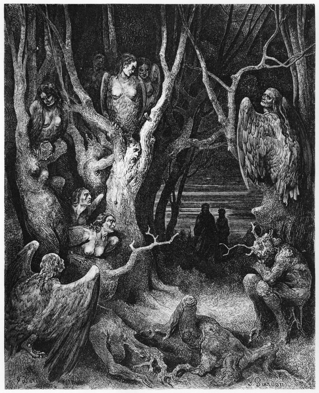 Harpías, ilustración de 