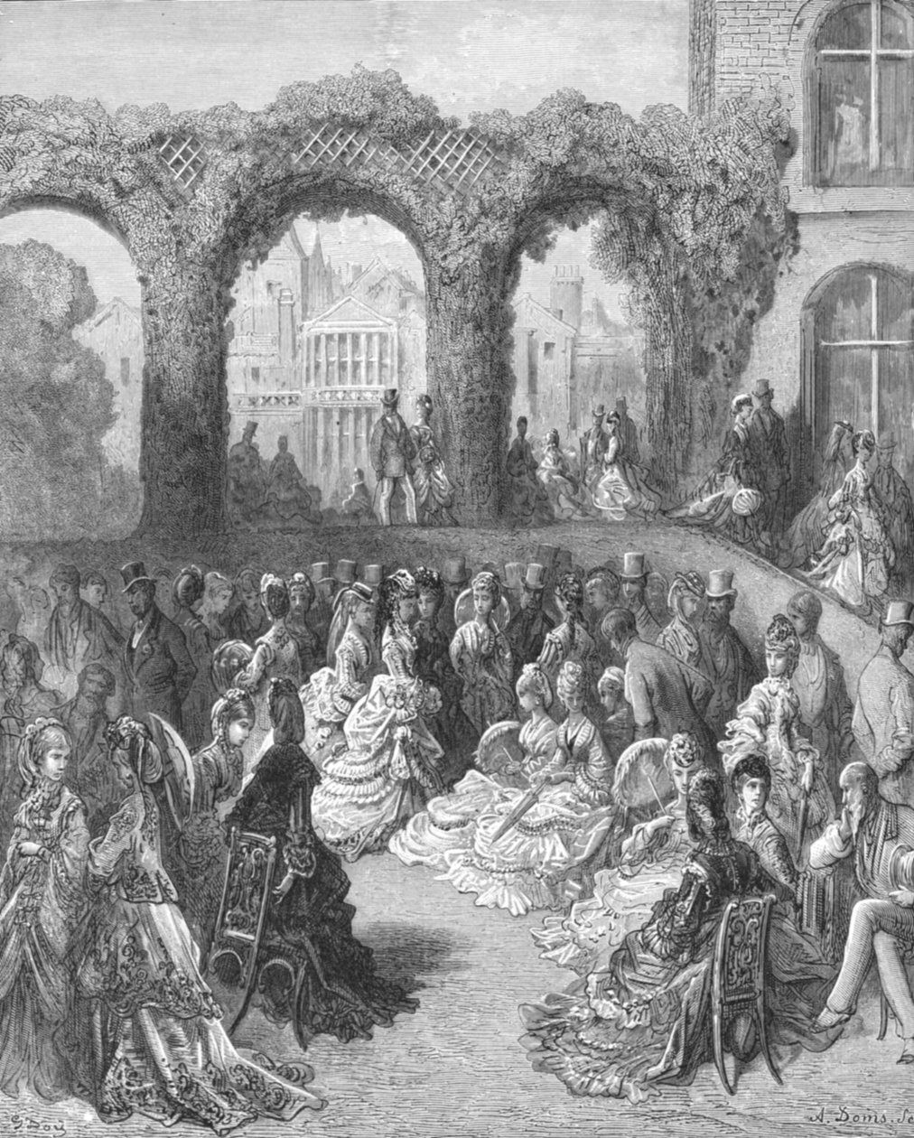Holland House - Una fiesta en el jardín, 1872 de Gustave Dore