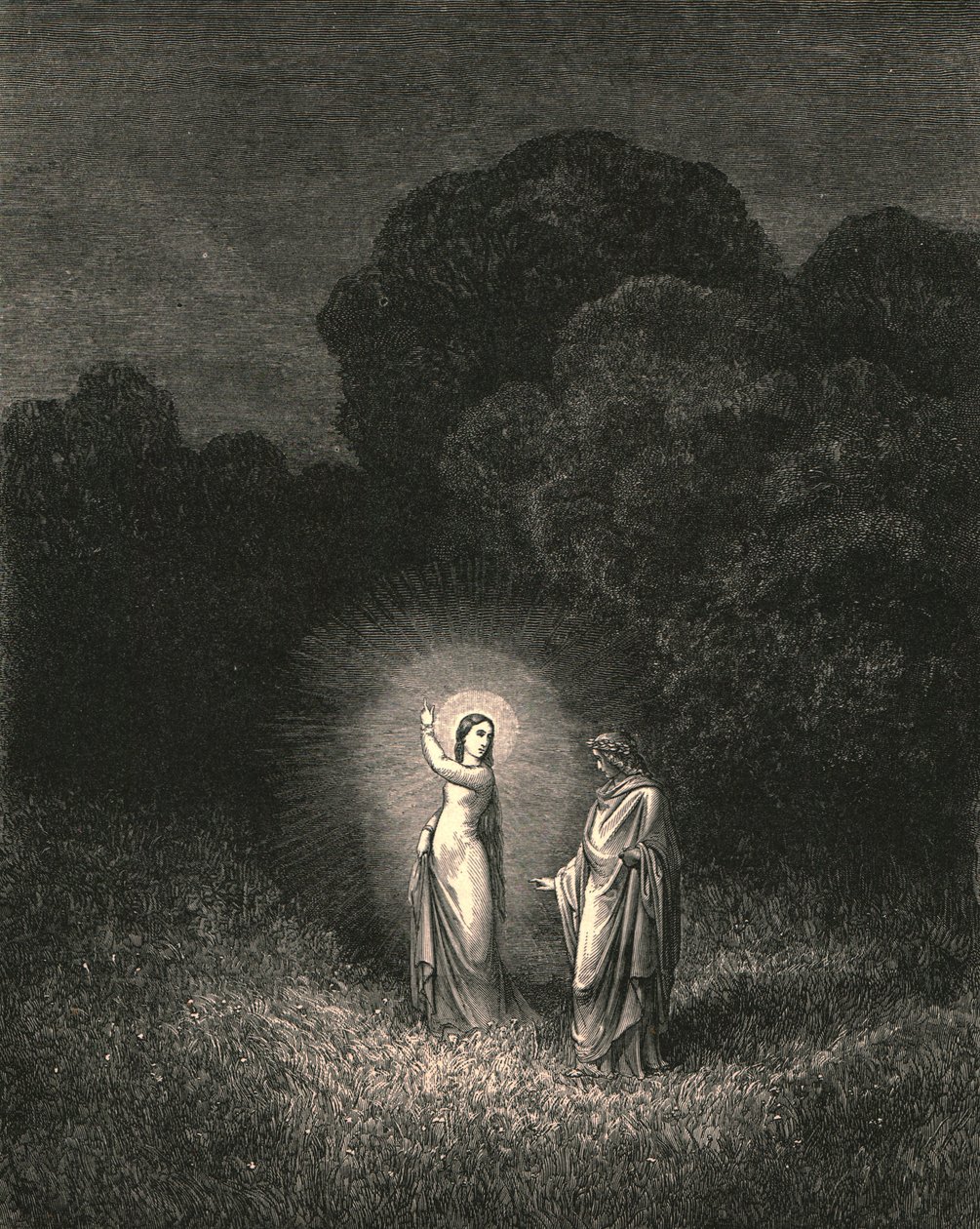 Yo, que ahora te envío en esta misión, soy Beatriz, c1890 de Gustave Dore