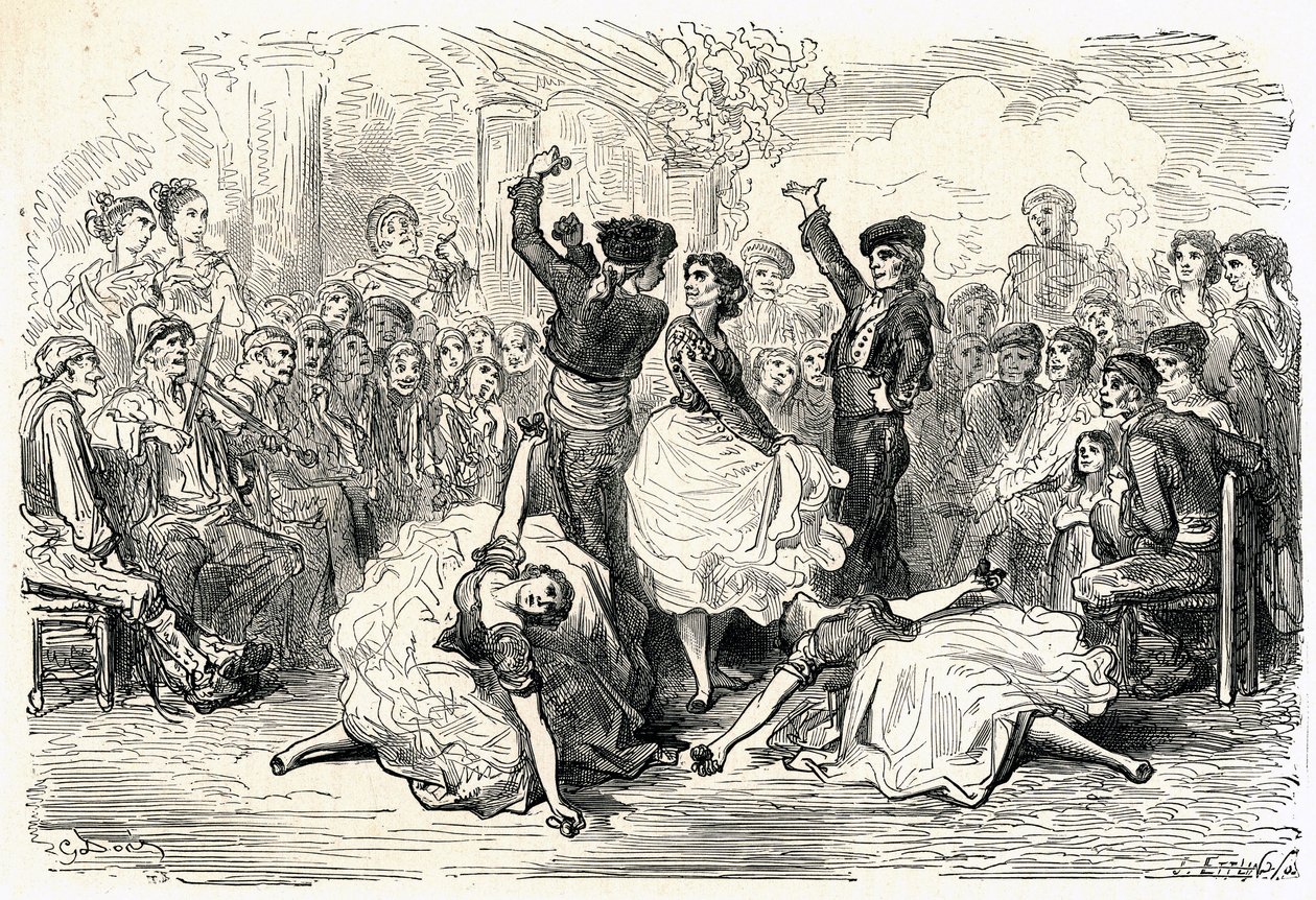 Ilustración de "Voyage en Espagne" escrito por Charles Davillier y publicado en 1866 (grabado) de Gustave Dore