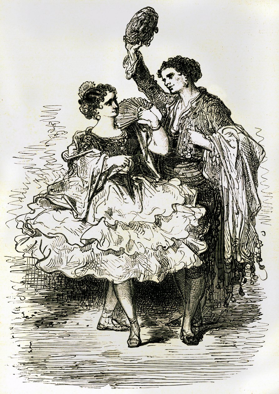 Ilustración de "Voyage en Espagne" escrito por Charles Davillier y publicado en 1866 (grabado) de Gustave Dore