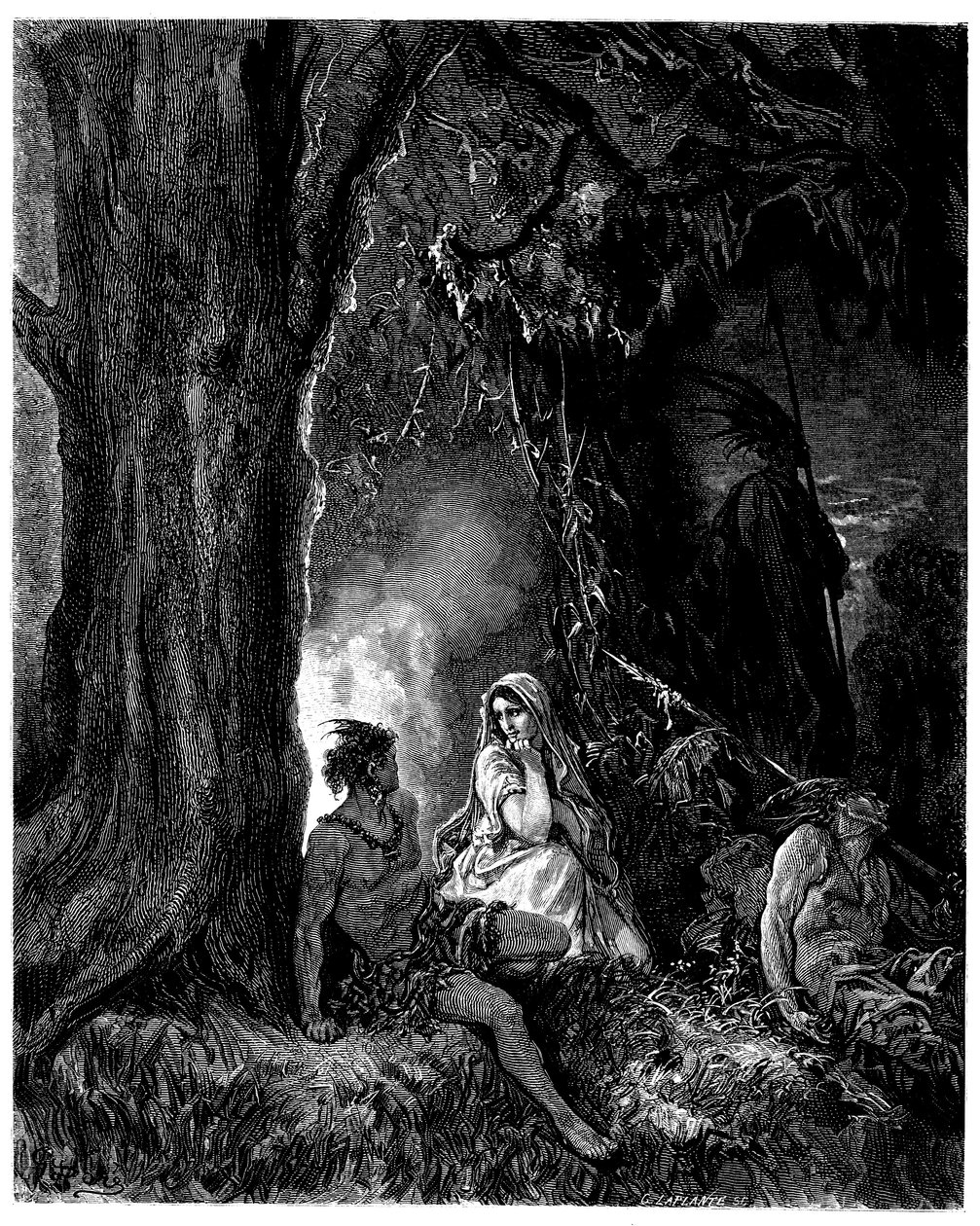 Ilustración de Gustave Dore (1832-1883) para la novela de François Rene de Chateaubriand (1768-1848), Atala, edición Hachette 1863 - de Gustave Dore