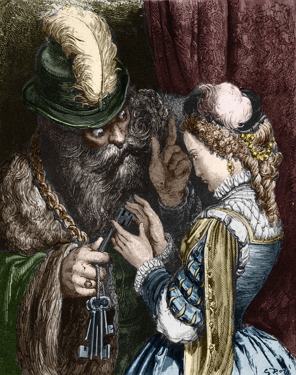 Ilustración para "Barba Azul" de Charles Perrault, 1893 de Gustave Dore