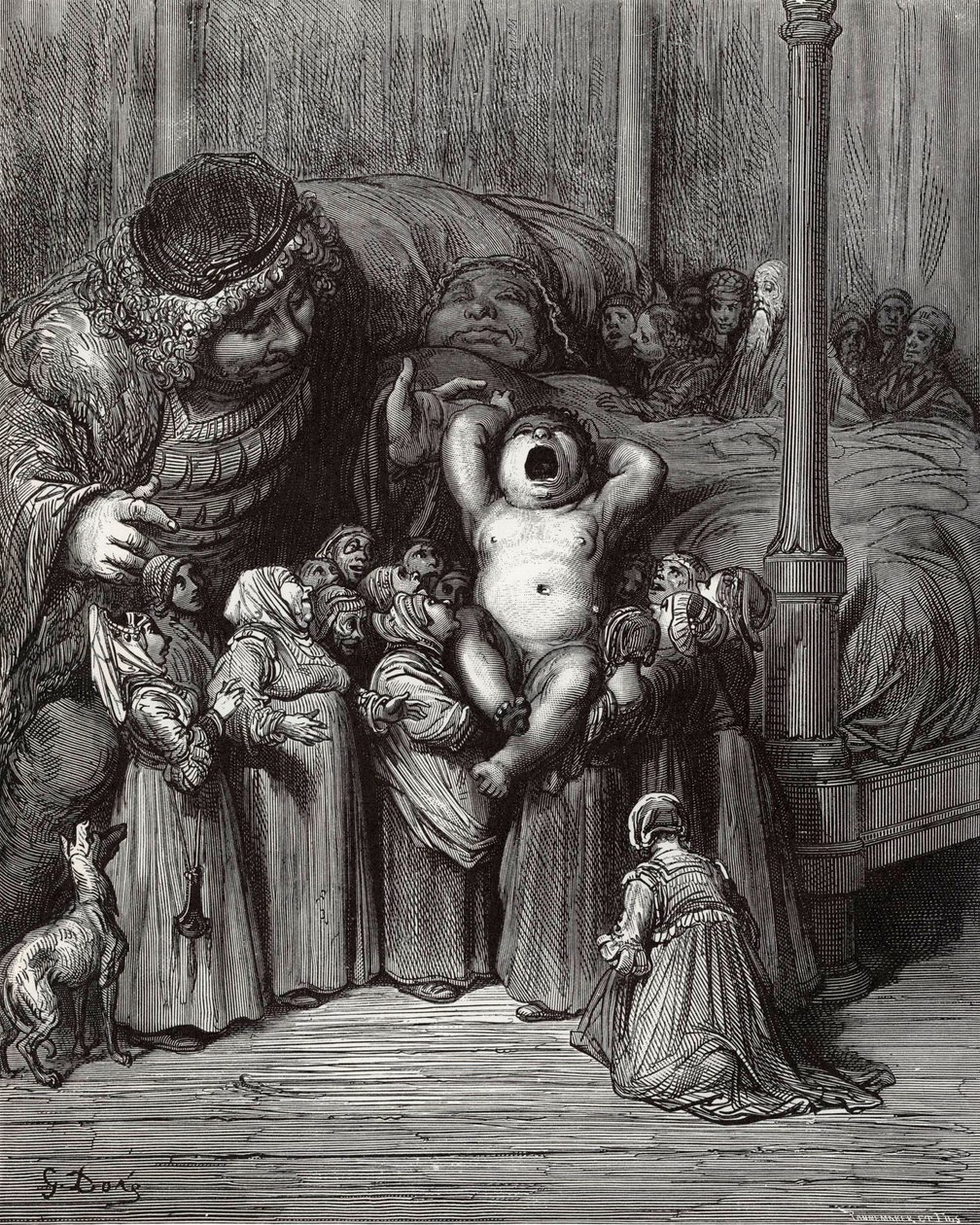 Ilustración del libro Gargantúa y Pantagruel de Rabelais de Gustave Dore