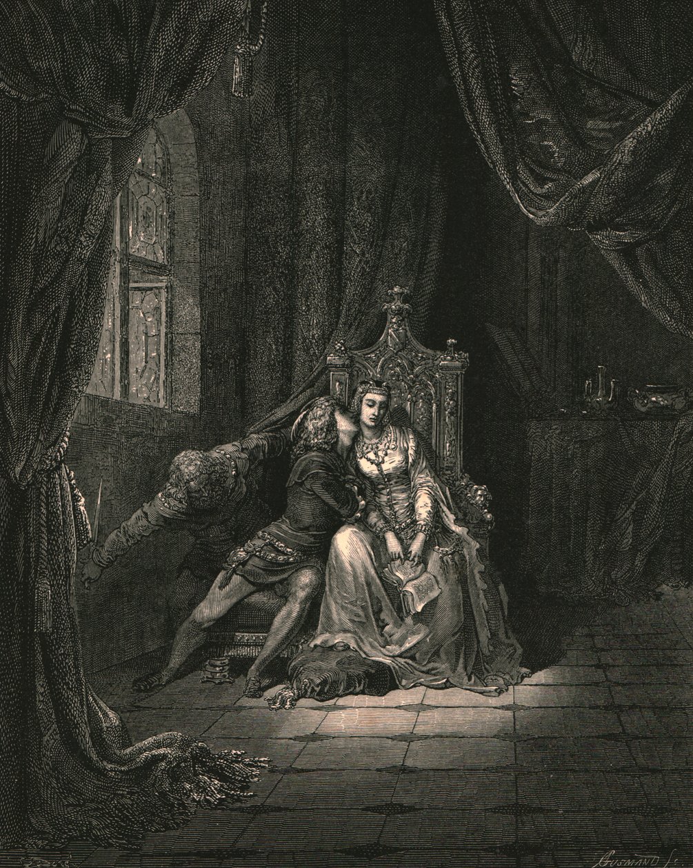 En sus hojas ese día no leímos más, c1890 de Gustave Dore