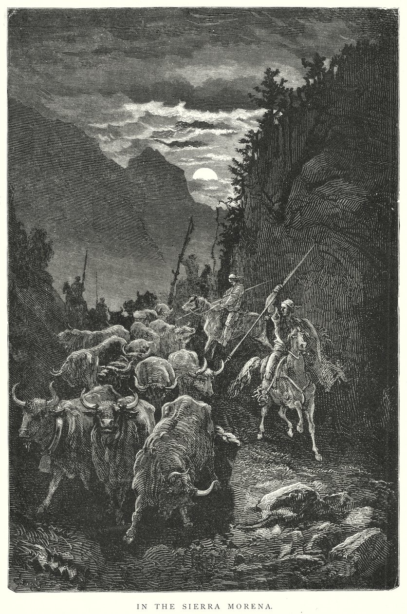 En Sierra Morena (grabado) de Gustave Dore