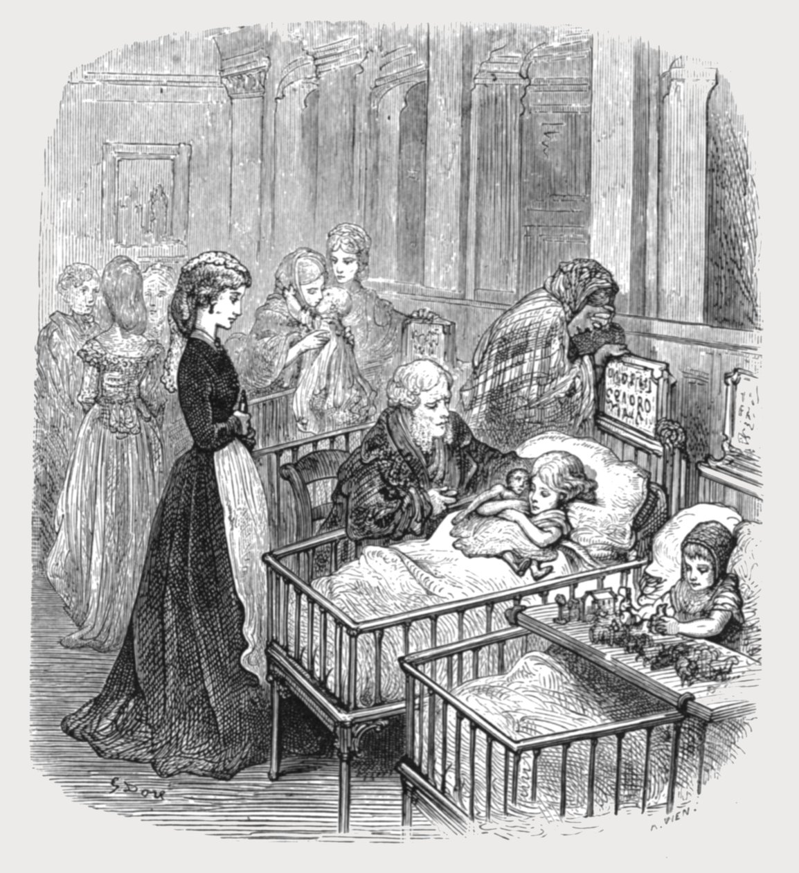 Pacientes del hospital infantil de Gustave Dore