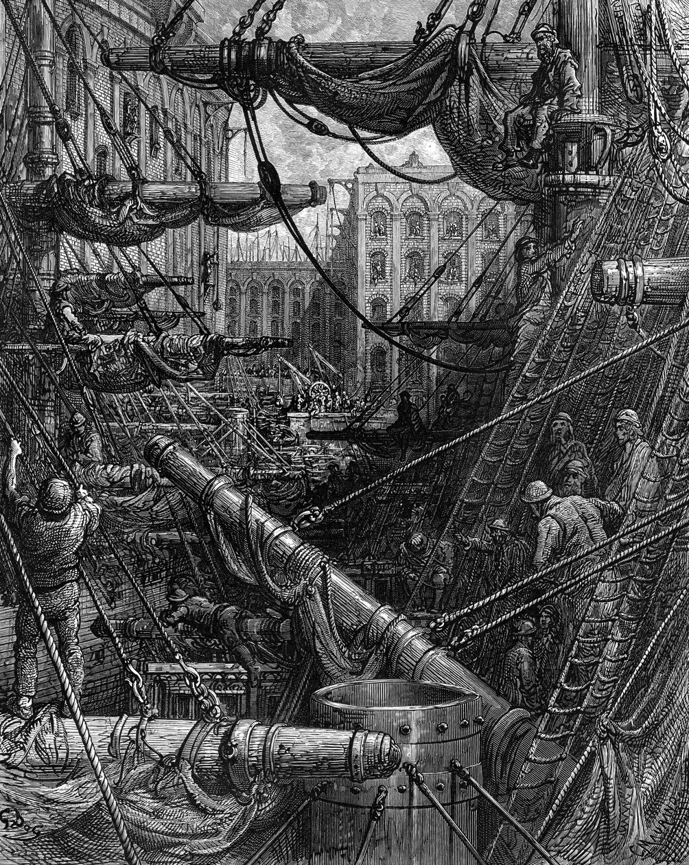 Dentro de los muelles de Gustave Dore
