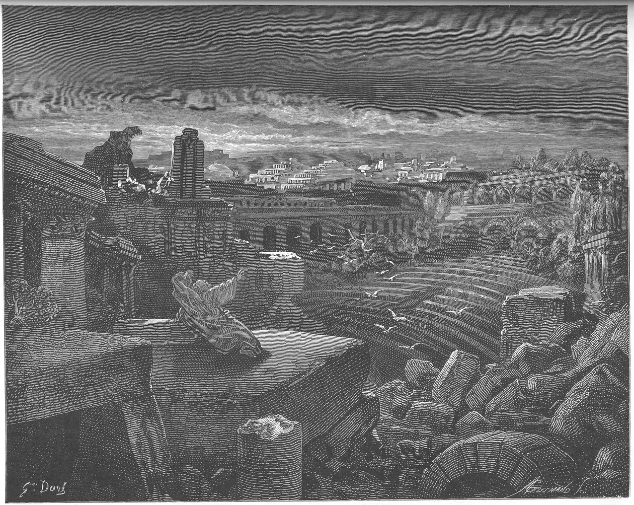 Visión de Isaías de la Destrucción de Babilonia de Gustave Dore