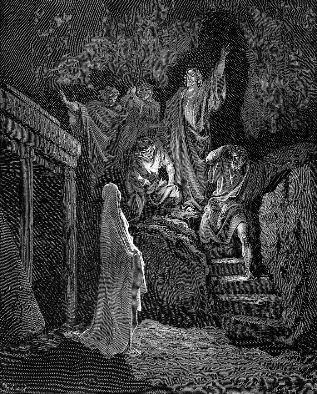 Jesús resucitando a Lázaro de su tumba de Gustave Dore