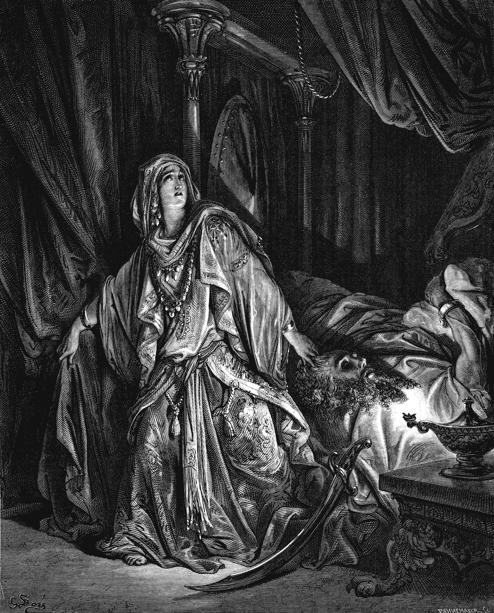 Judith a punto de cortar la cabeza de Holofernes, 1866 de Gustave Dore
