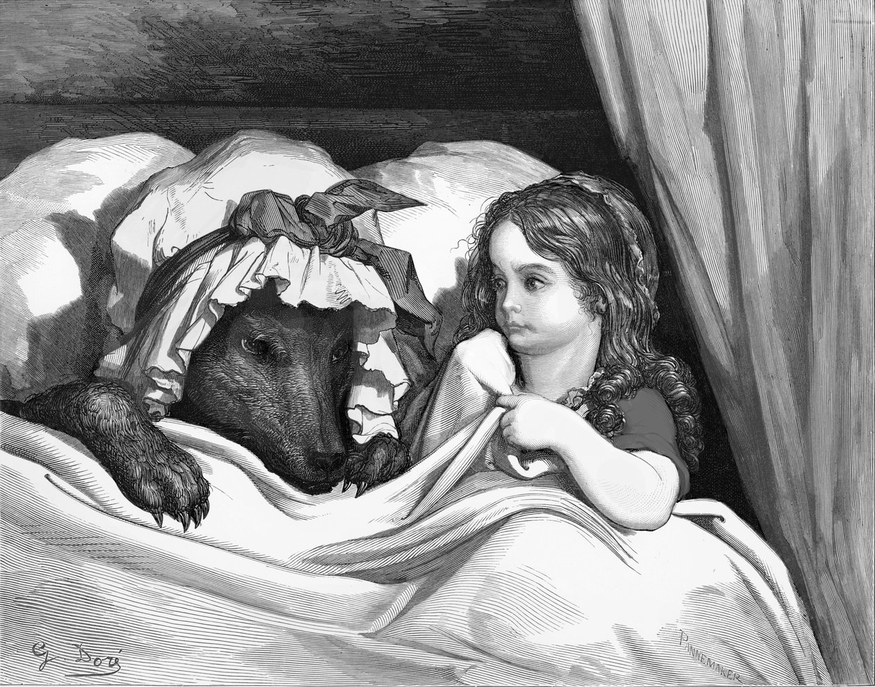 Caperucita Roja, grabado por Gustave Doré de Gustave Dore