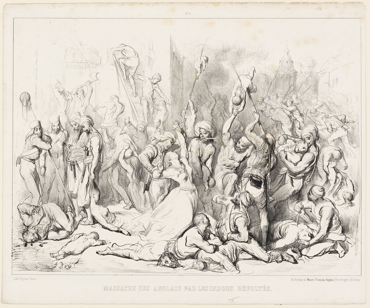 Masacre de los ingleses por hindúes rebeldes de Gustave Dore