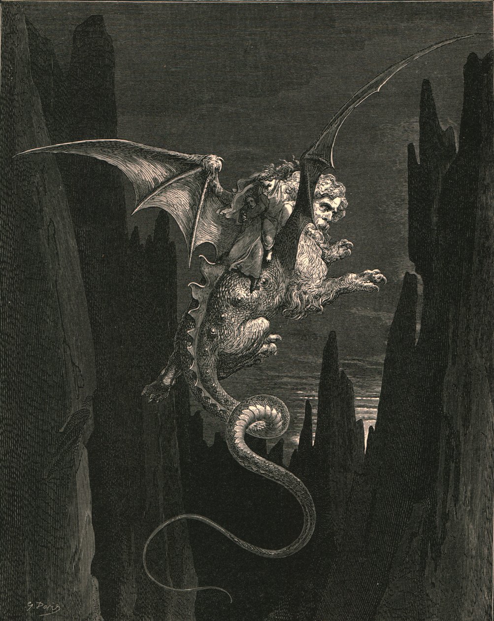 Nuevo terror concebido en la empinada caída, c1890 de Gustave Dore
