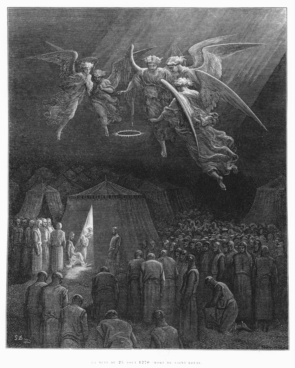 Noche del 25 de agosto de 1270, muerte de San Luis (1214-70), ilustración de 