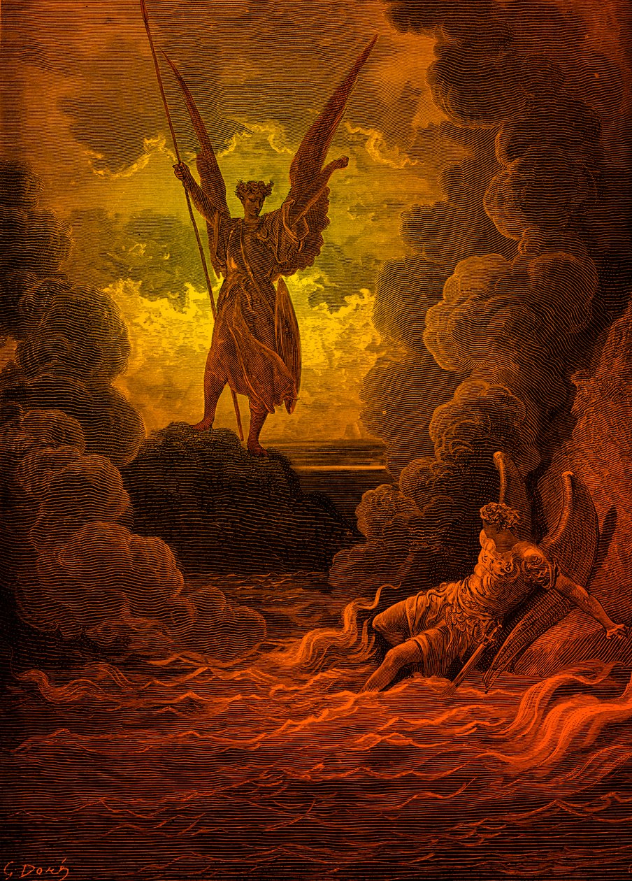El Paraíso Perdido: Satanás y Belcebú por Doré de Gustave Dore